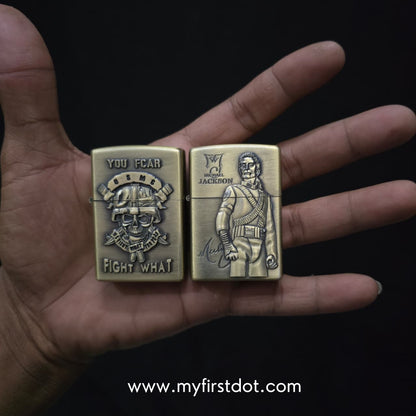 Combo of 2 Embossed Metal Cigarette Lighters + Free 50ml Fuel