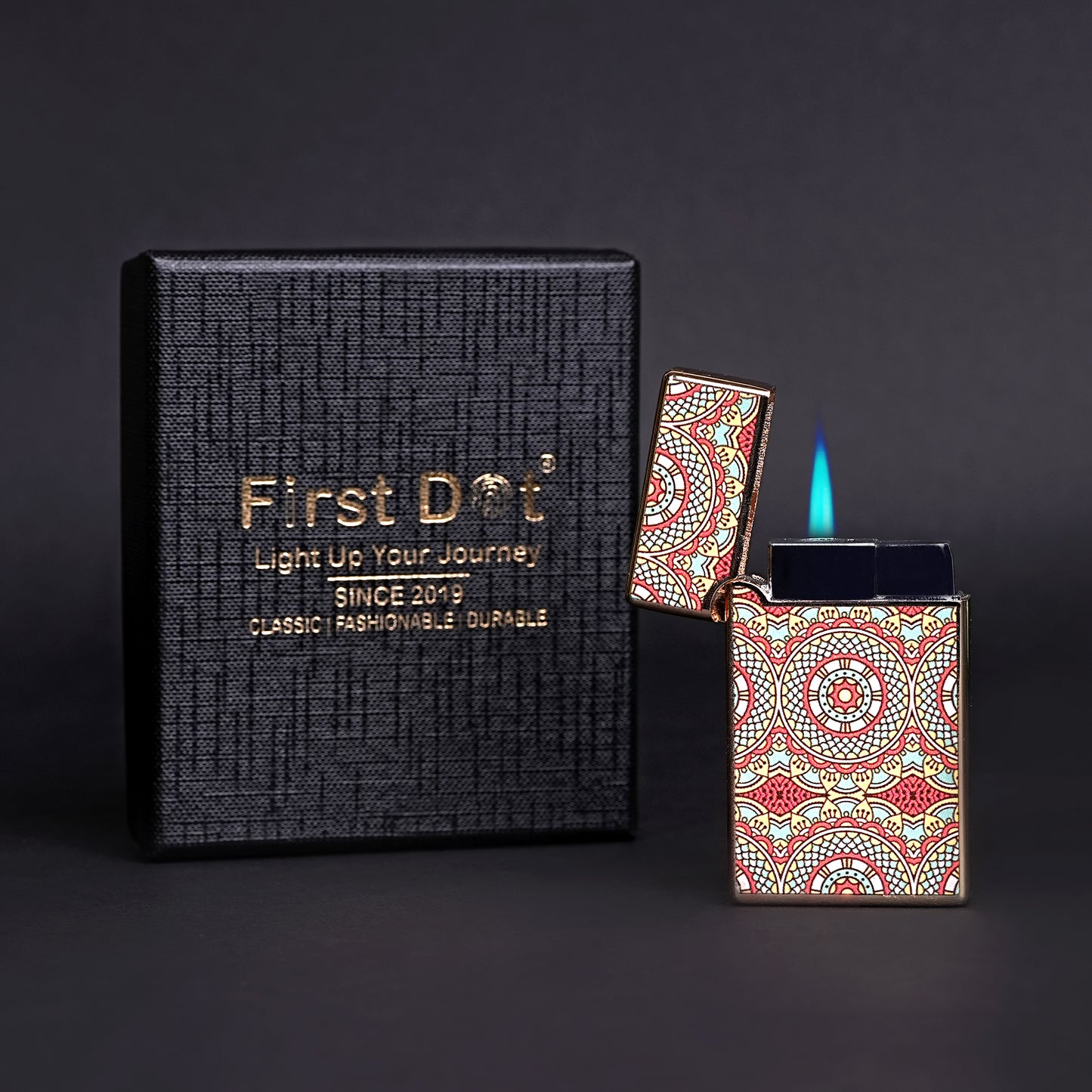 Mandala Art Premium Refillable Cigarette Lighter – Perfect for Gifting | First Dot