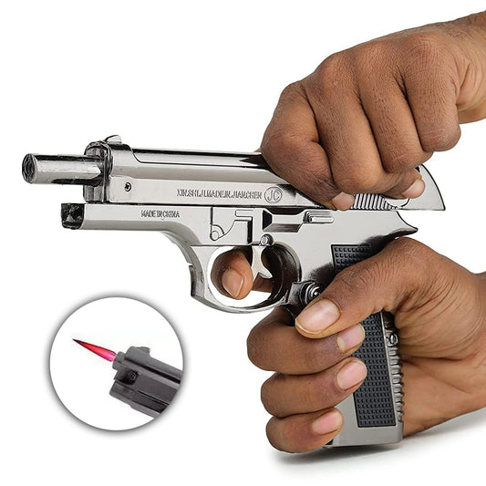 608 Gun Lighter – Heavy Metal Pistol Design | Jet Flame | Windproof & Refillable | First Dot