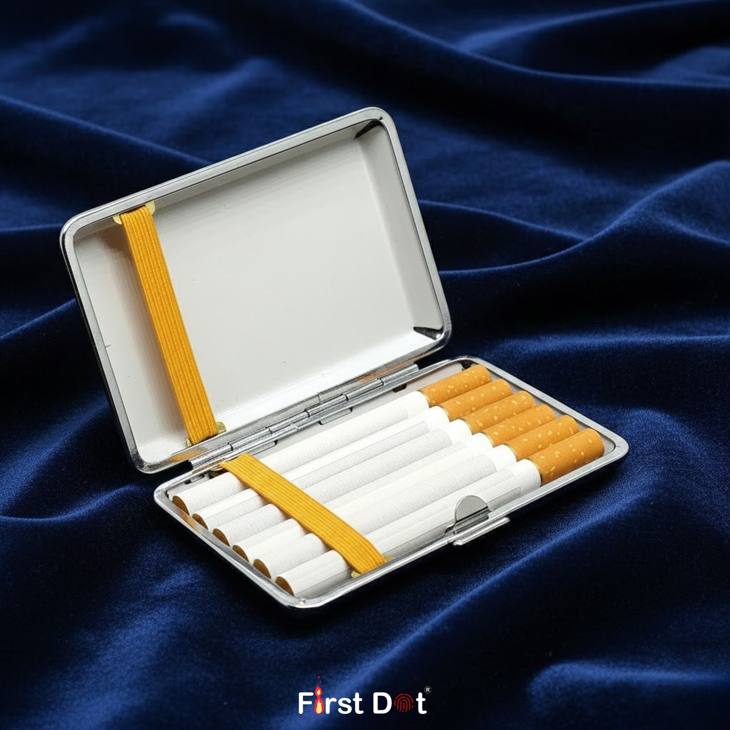 Double-Open Metal Cigarette Case | Slim Holder for 10 Cigarettes