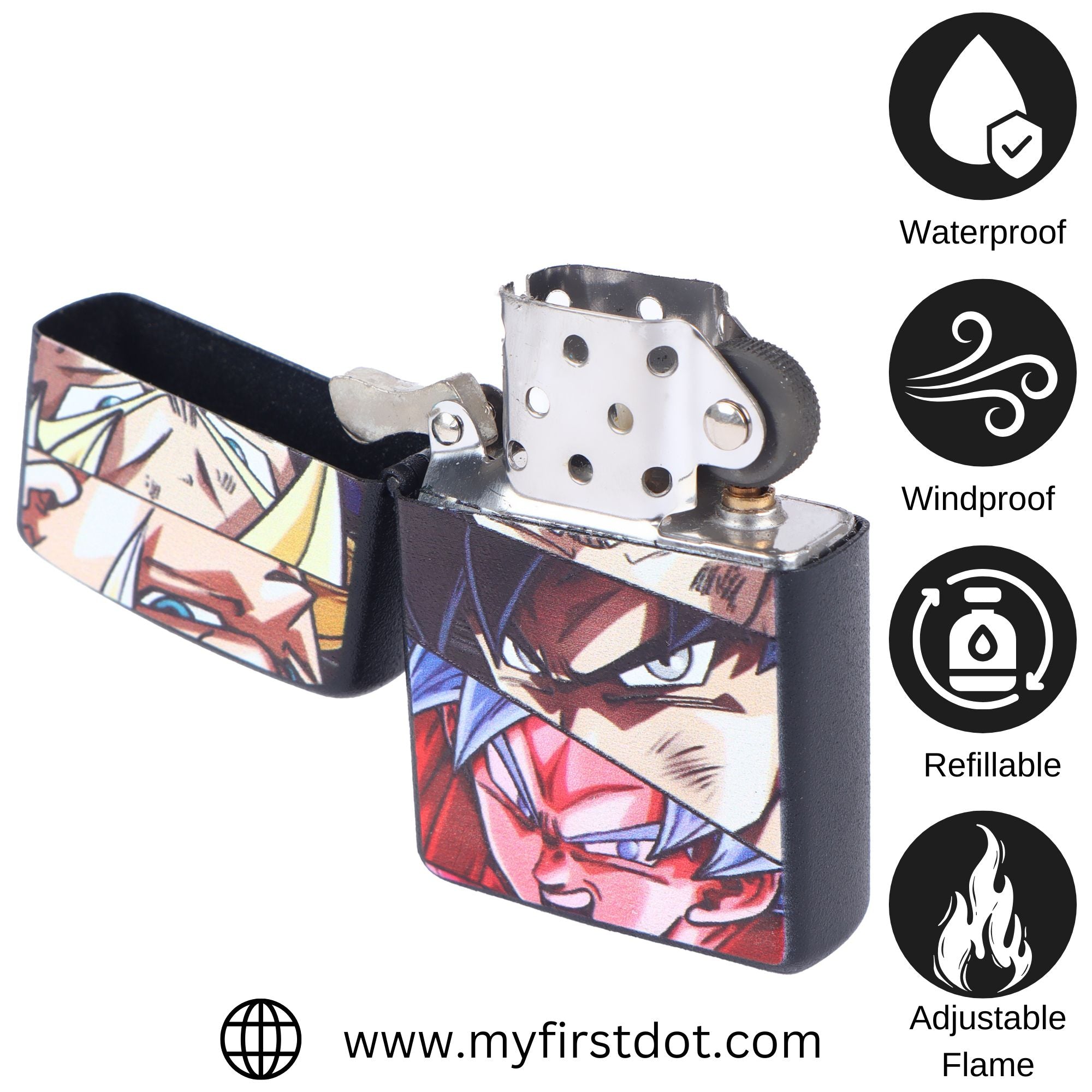 First Dot Anime Eyes Windproof Cigarette Lighter