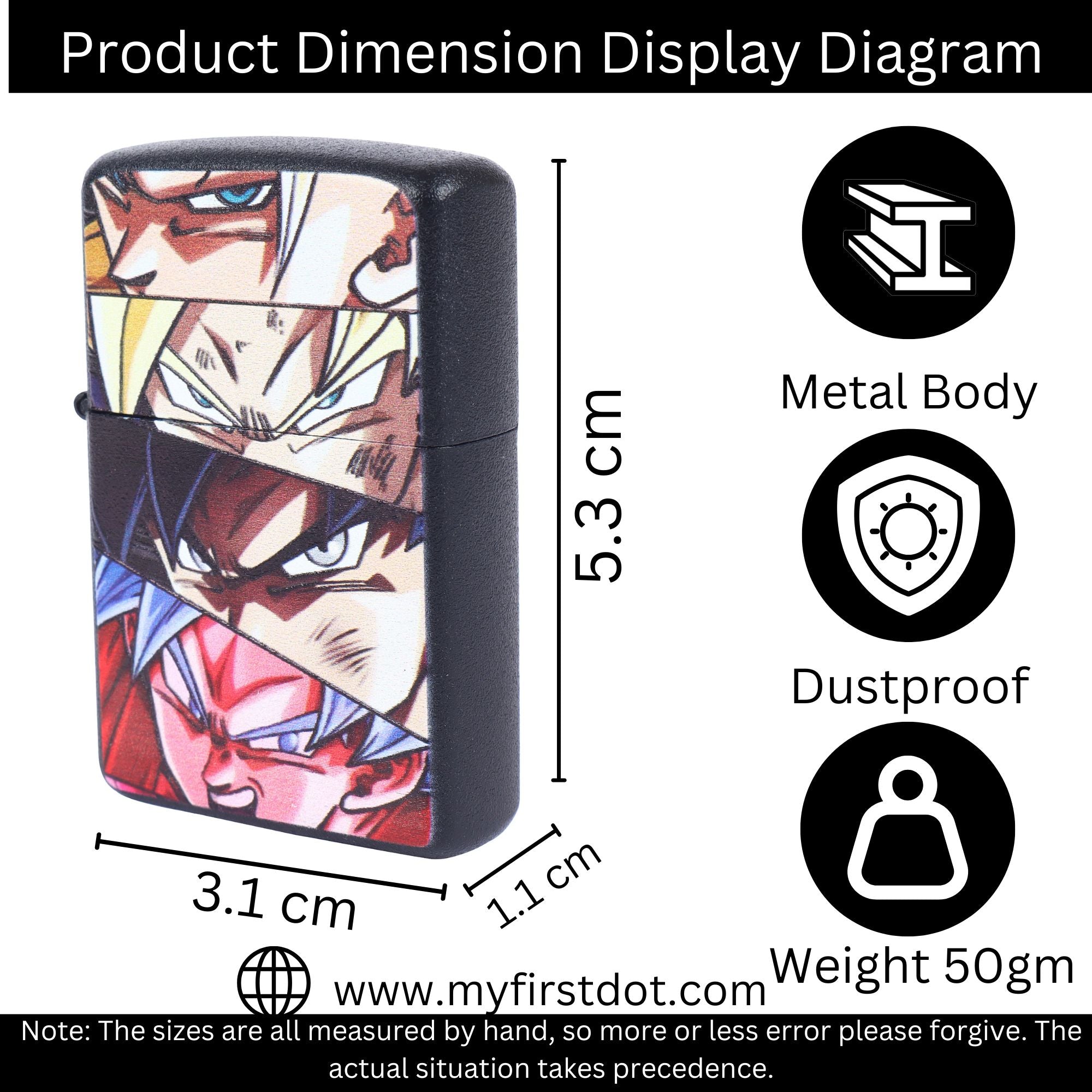 First Dot Anime Eyes Windproof Cigarette Lighter