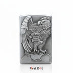 Eagle Crest Engraved Gas Lighter | Wind-Resistant Metal Body