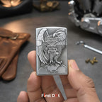 Eagle Crest Engraved Gas Lighter | Wind-Resistant Metal Body