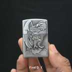 Eagle Crest Engraved Gas Lighter | Wind-Resistant Metal Body