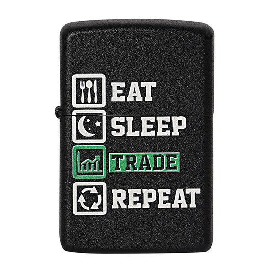 Eat Sleep Trade Repeat Refillable Cigarette Lighter