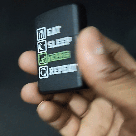 Eat Sleep Trade Repeat Refillable Cigarette Lighter