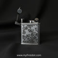 Decorative lighter with floral patterns on a black background