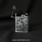 Decorative lighter with floral patterns on a black background