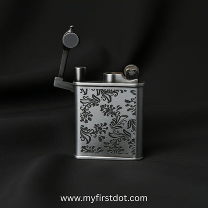 Decorative lighter with floral patterns on a black background