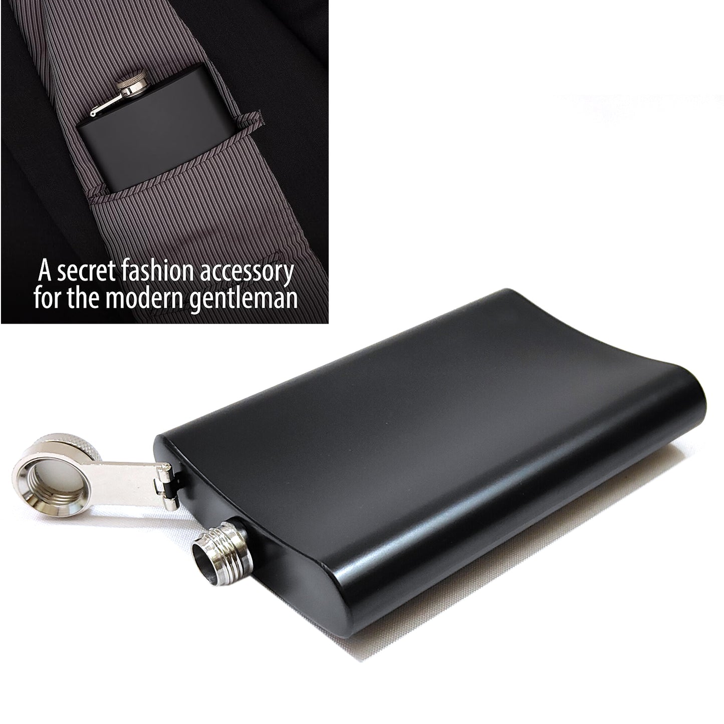 Premium Black Pocket Stainless Steel Hip Flask – Gift for Men | First Dot