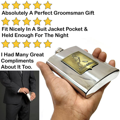 Johnny Walker Premium Pocket Stainless Steel Hip Flask – Gift for Men | First Dot