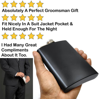Premium Black Pocket Stainless Steel Hip Flask – Gift for Men | First Dot
