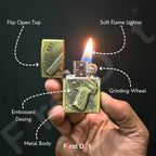 Combo of 2 Embossed Metal Cigarette Lighters + Free 50ml Fuel