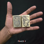 Combo of 2 Embossed Metal Cigarette Lighters + Free 50ml Fuel