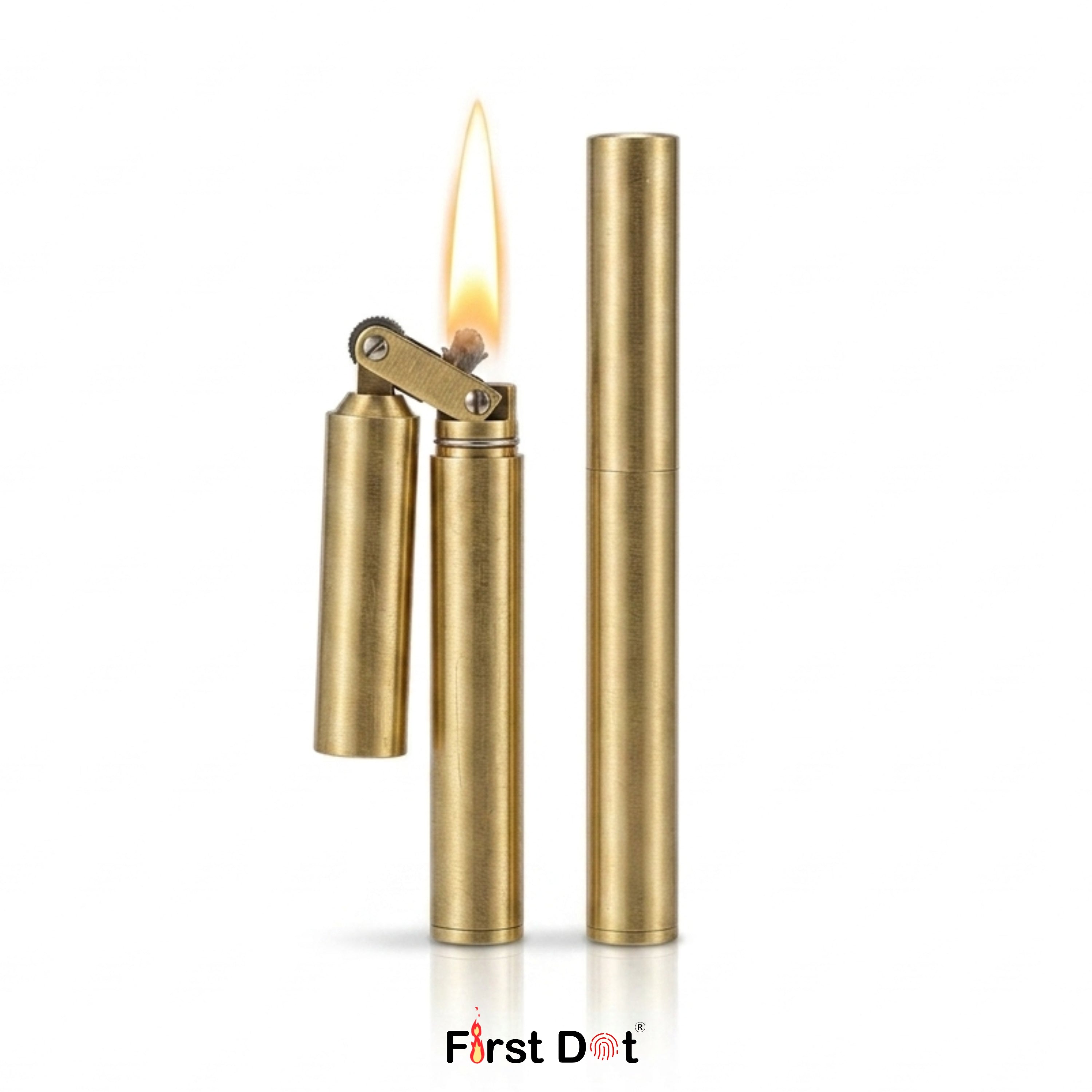 First Dot 360° Nunchaku Brass Trench Fuel Lighter