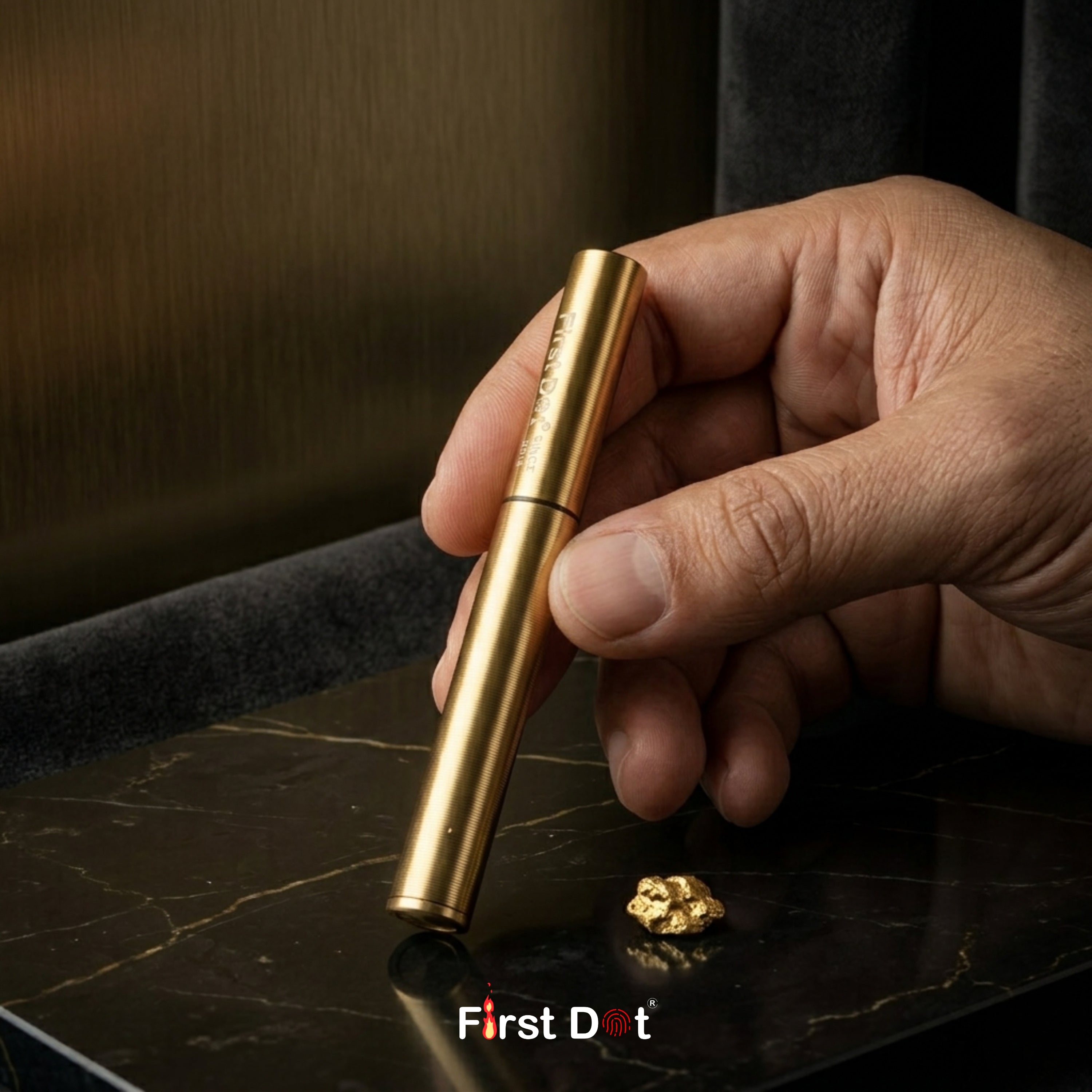 First Dot 360° Nunchaku Brass Trench Fuel Lighter