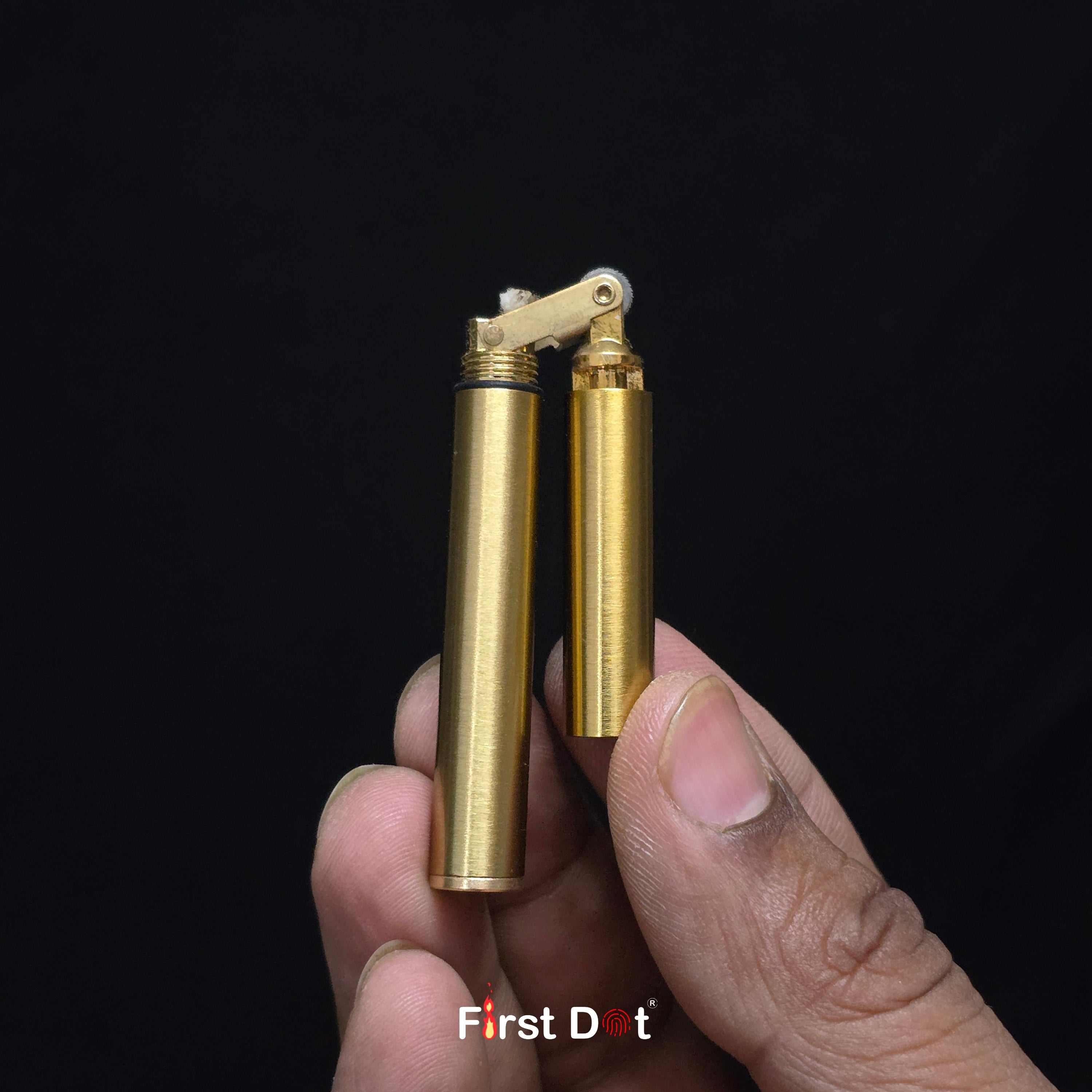First Dot 360° Nunchaku Brass Trench Fuel Lighter