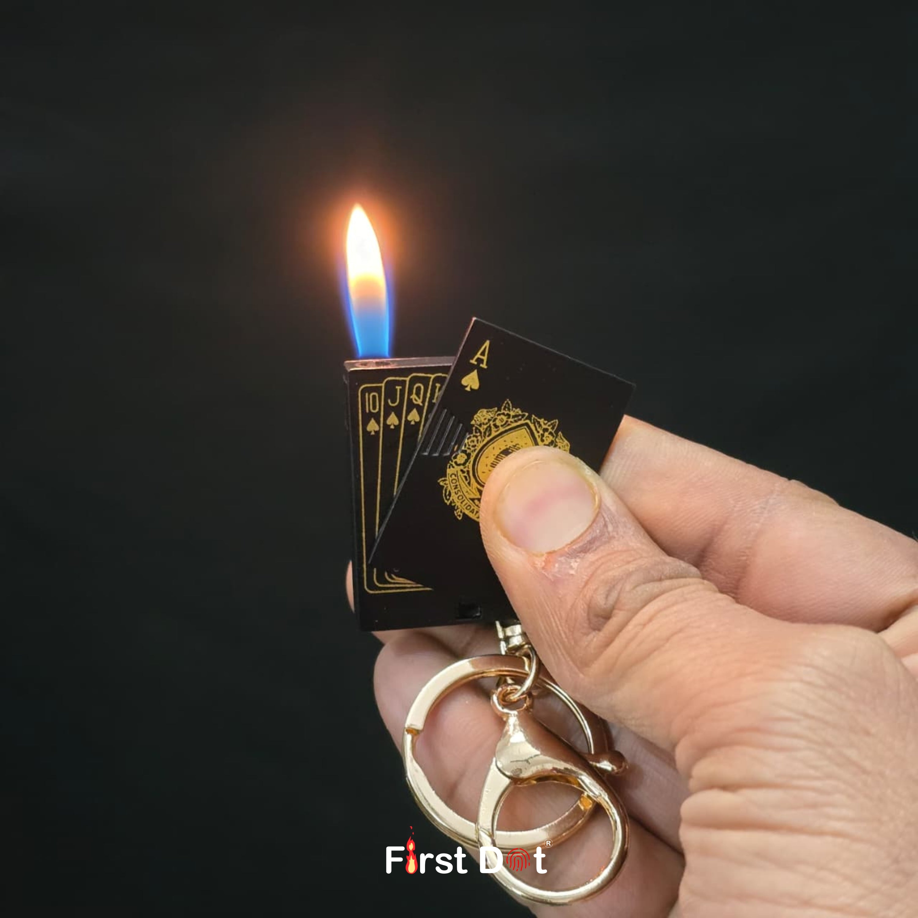 Ace of Spades Keychain Cigarette Lighter