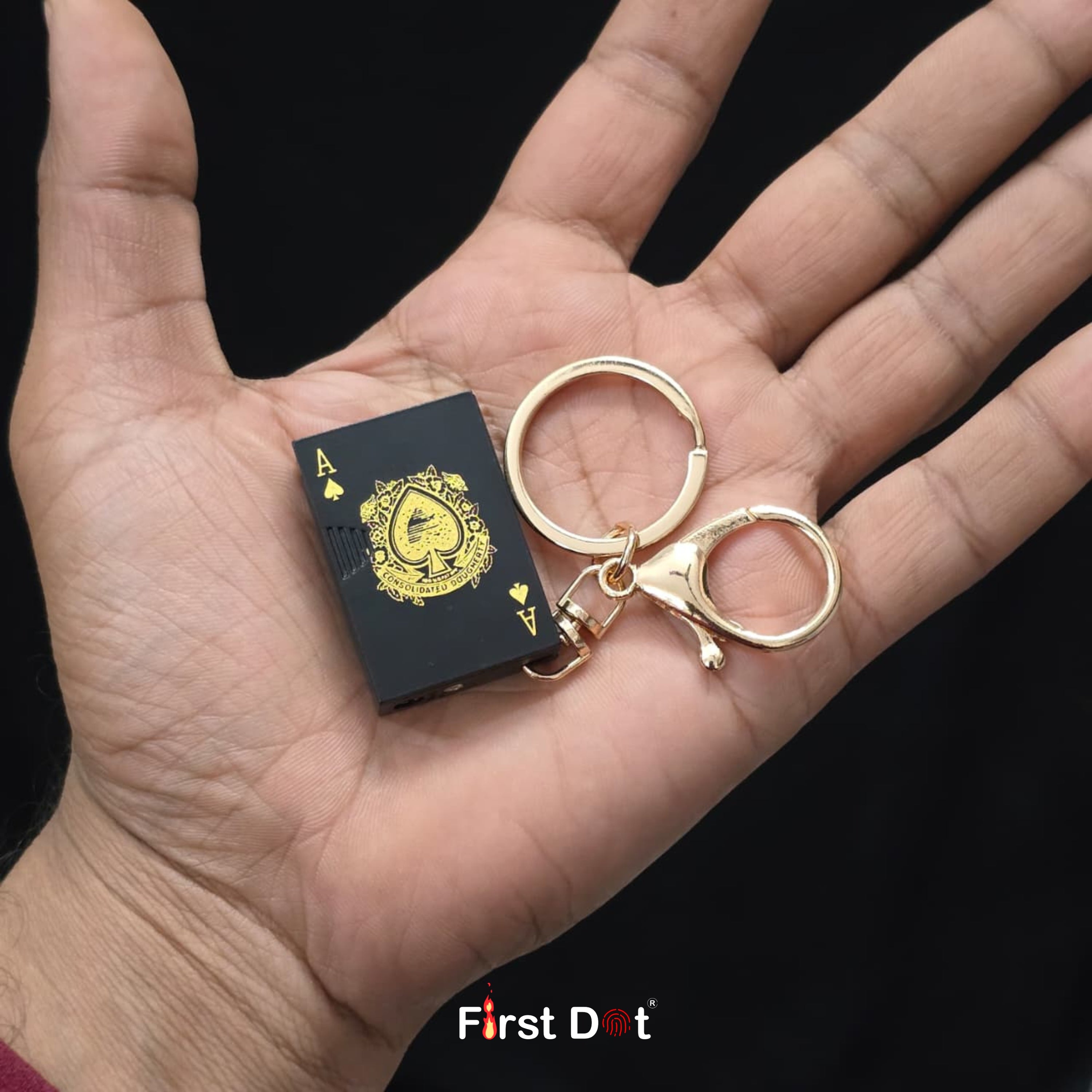 Ace of Spades Keychain Cigarette Lighter