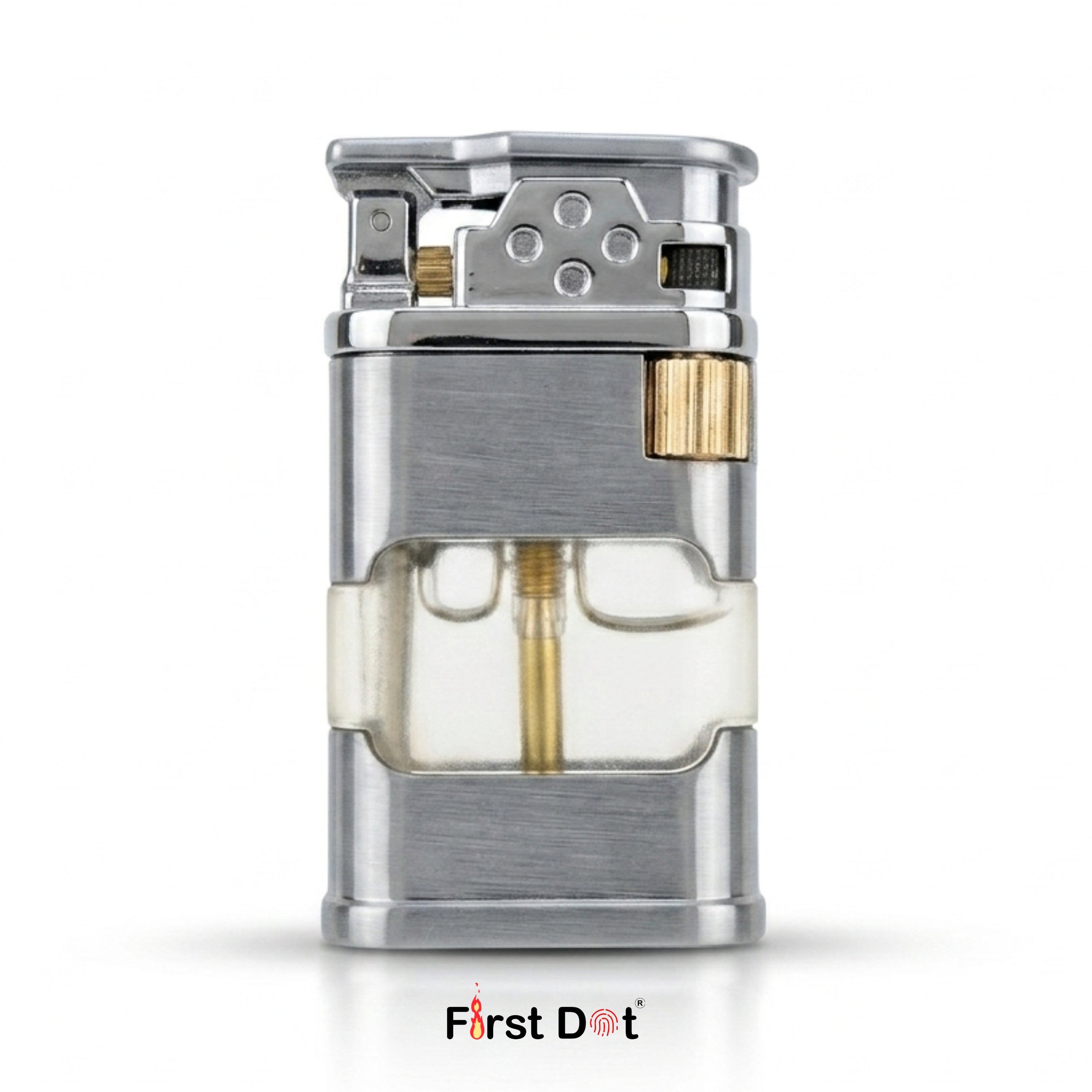 First Dot AeroFlint Blue Jet Flame Lighter with LED Fuel Window