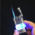 First Dot AeroFlint Blue Jet Flame Lighter with LED Fuel Window