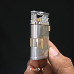First Dot AeroFlint Blue Jet Flame Lighter with LED Fuel Window