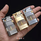 First Dot AeroFlint Blue Jet Flame Lighter with LED Fuel Window