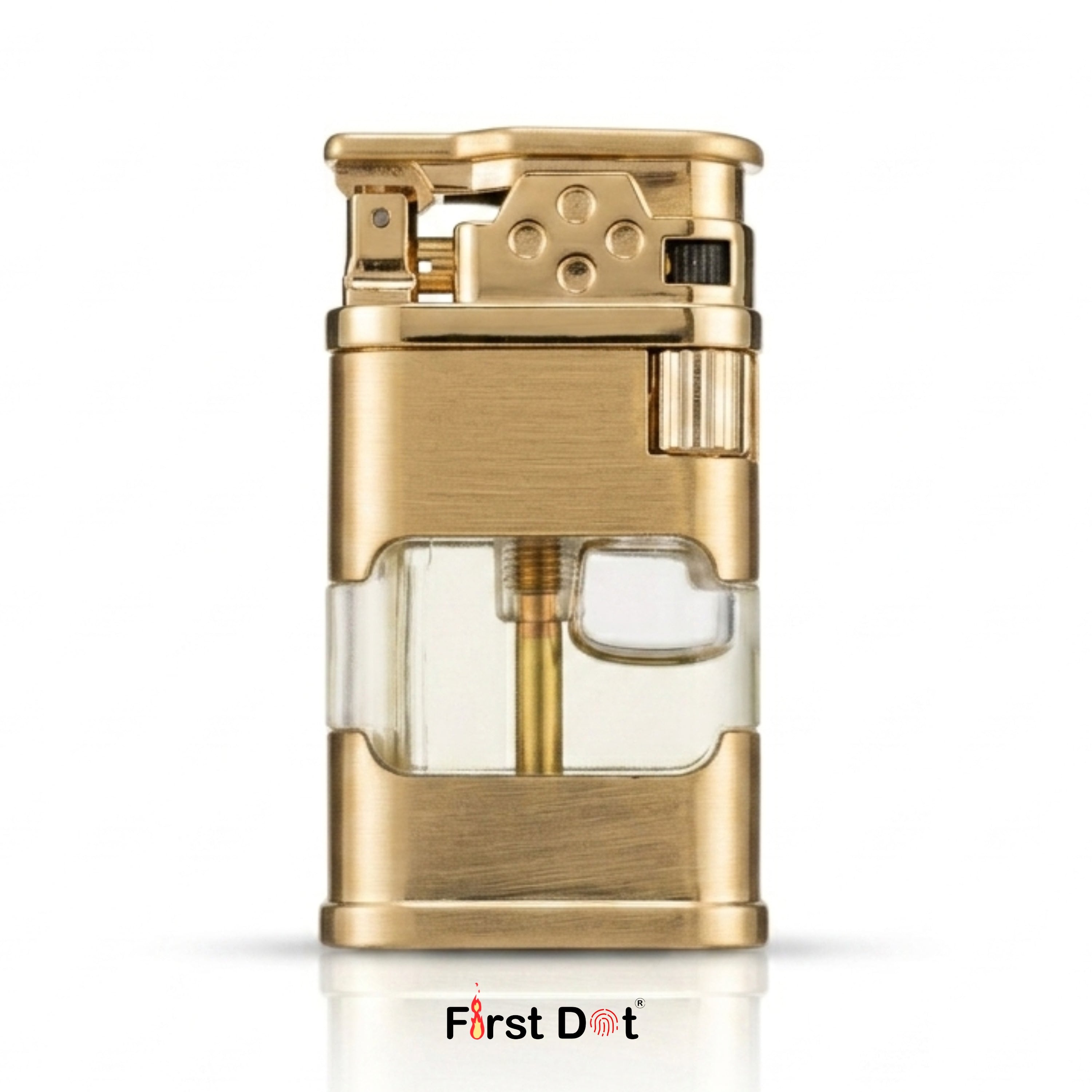 First Dot AeroFlint Blue Jet Flame Lighter with LED Fuel Window