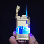 First Dot AeroFlint Blue Jet Flame Lighter with LED Fuel Window
