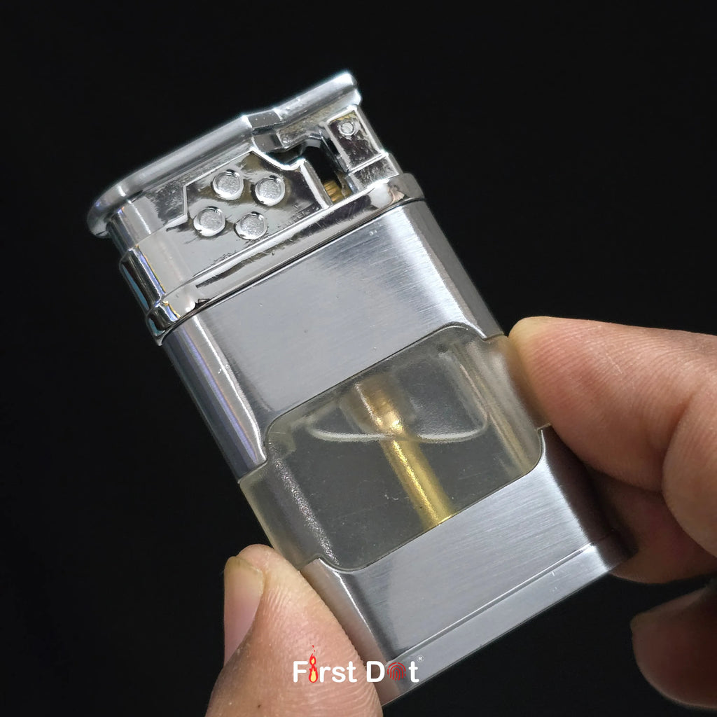 First Dot AeroFlint Blue Jet Flame Lighter with LED Fuel Window