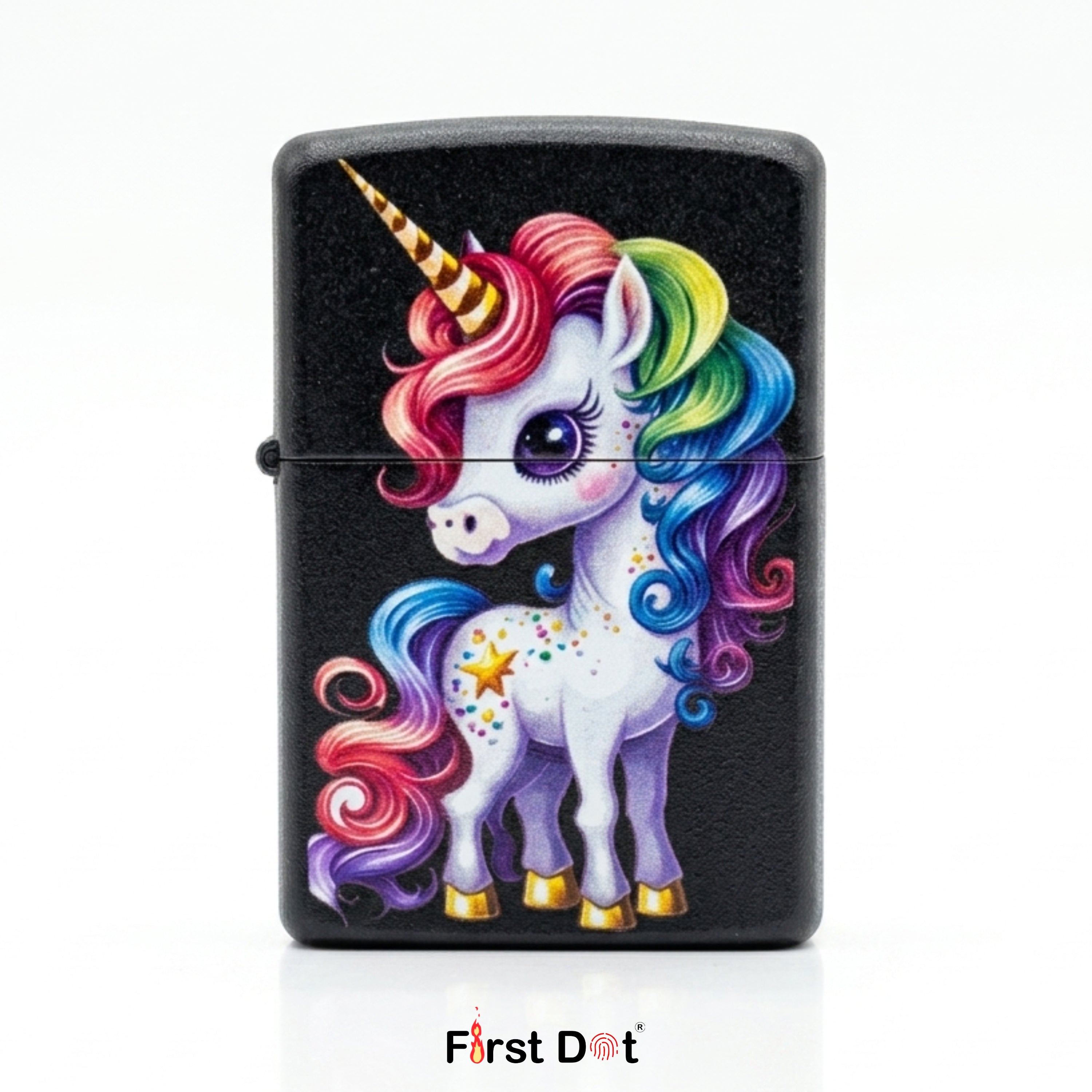 First Dot Anime Cute Rainbow Unicorn Windproof Cigarette Lighter