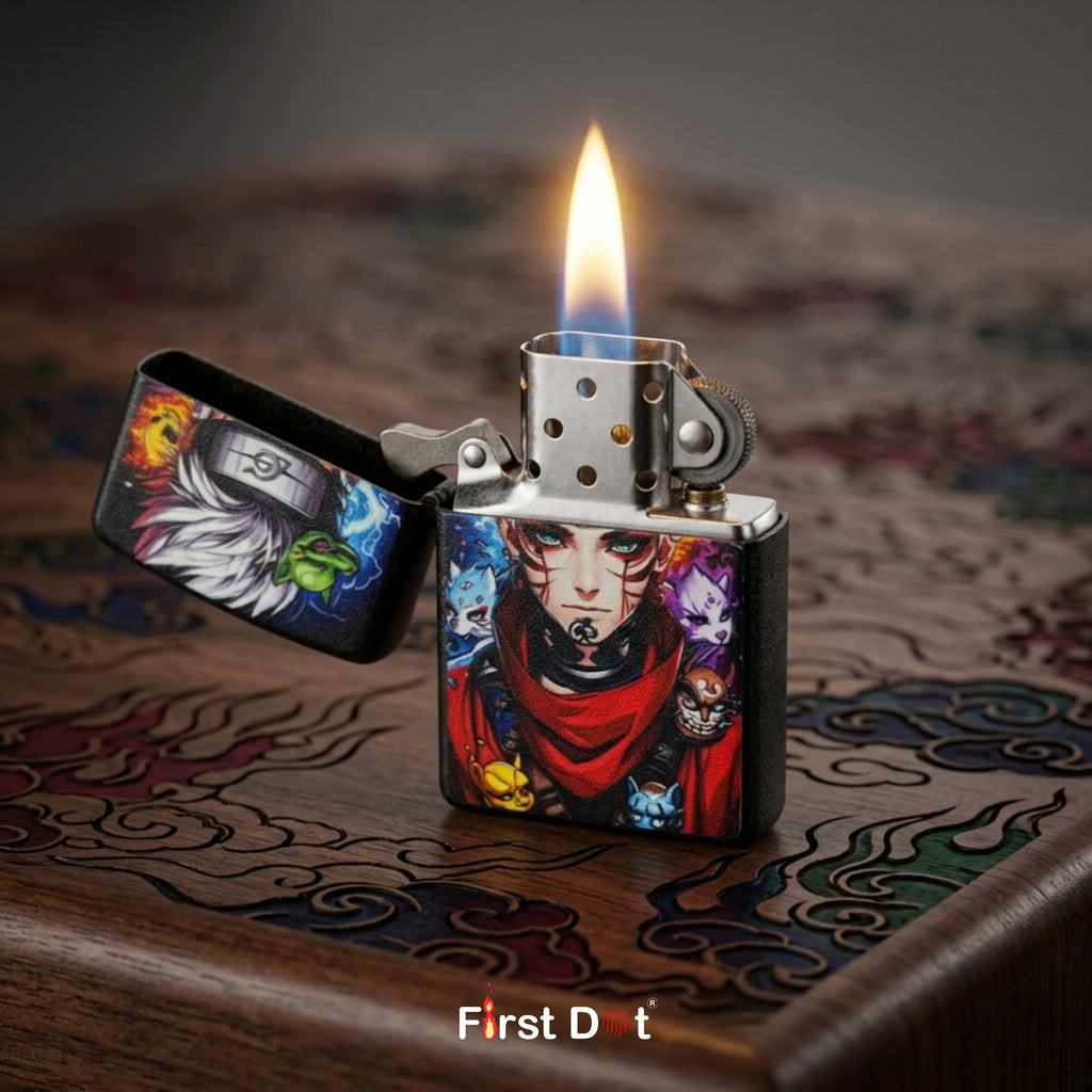 First Dot Graphic Anime Windproof Cigarette Lighter