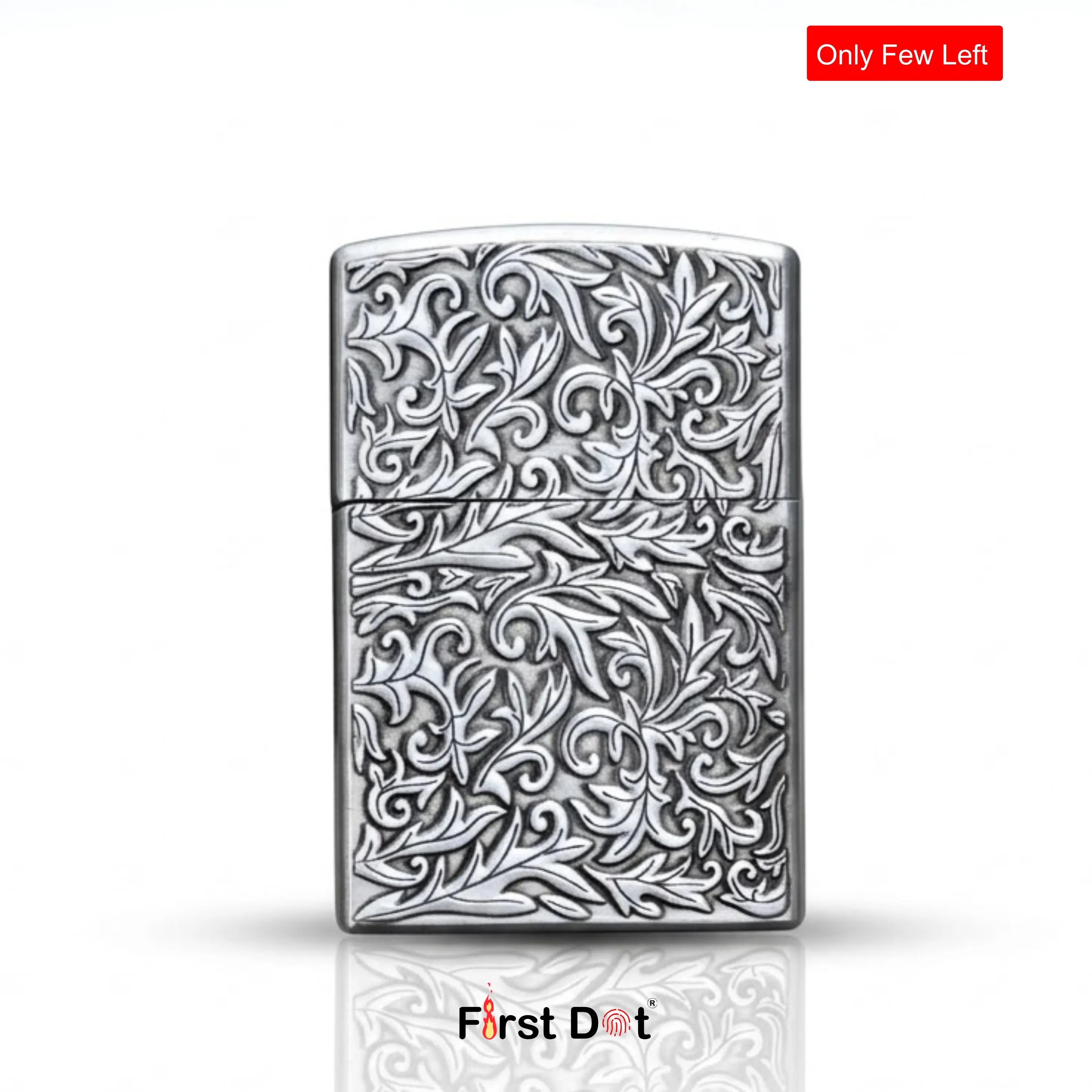 lighter with intricate patterns on a white background, featuring the brand 'First Dot'.
