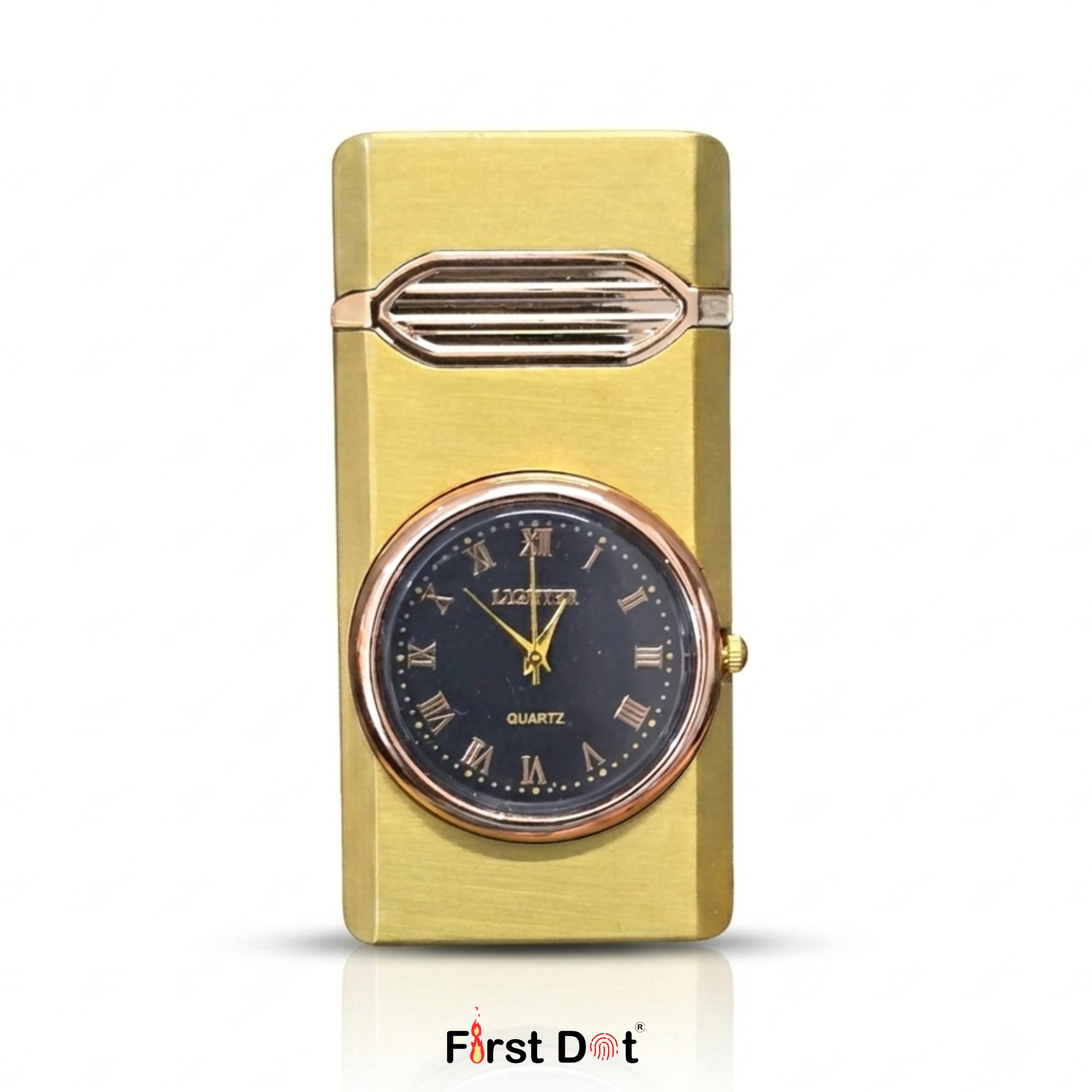 First Dot Aurum Jet Flame Lighter with Illuminated Watch Dial