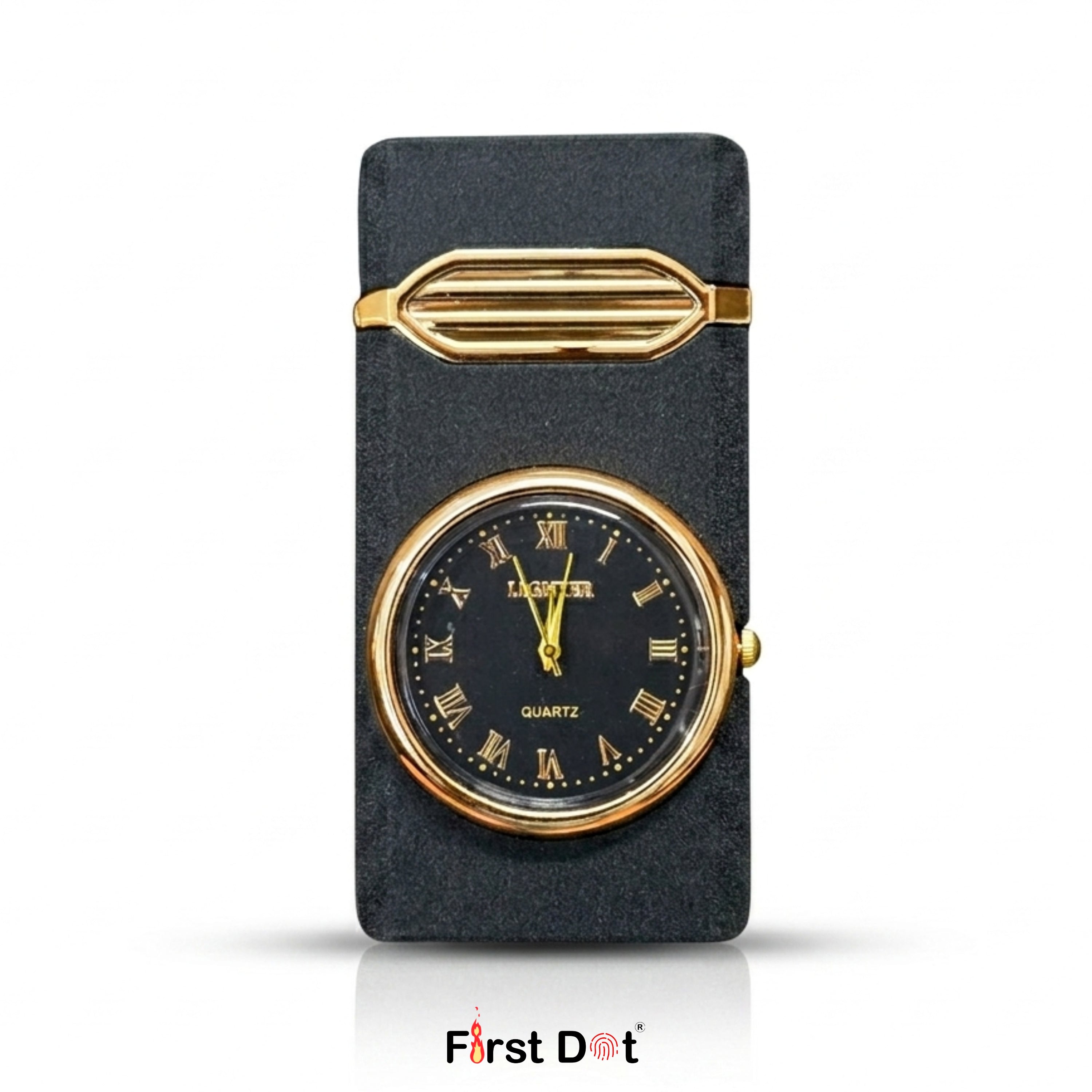 First Dot Aurum Jet Flame Lighter with Illuminated Watch Dial