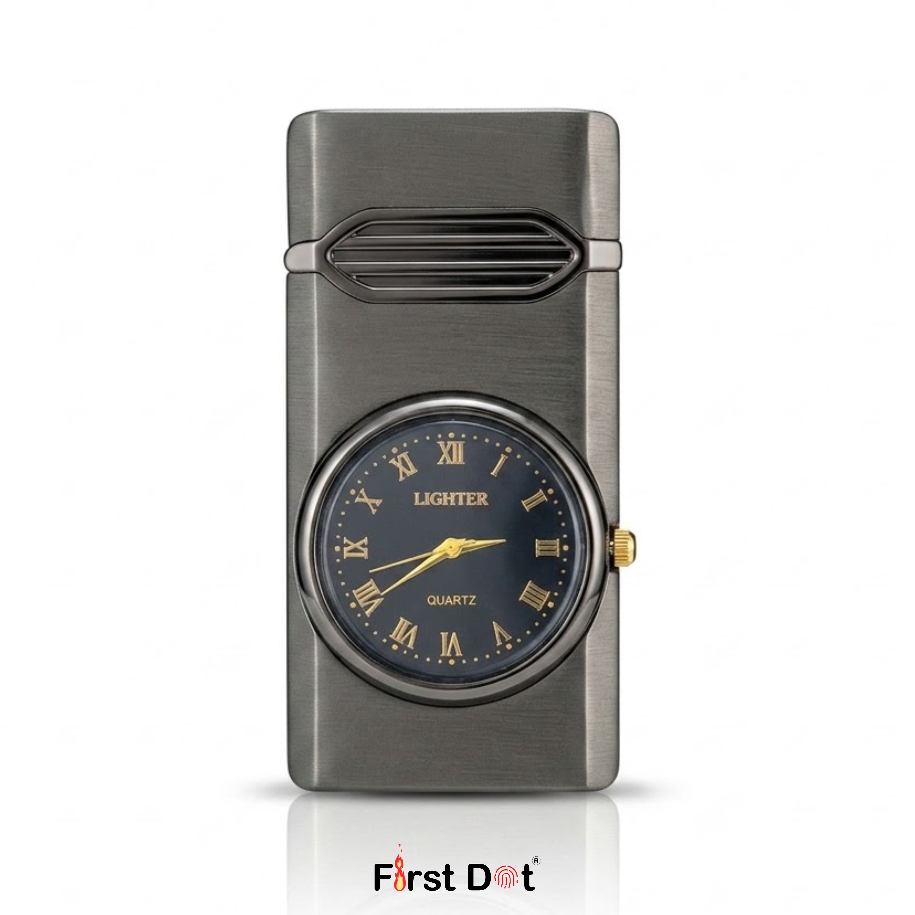 First Dot Aurum Jet Flame Lighter with Illuminated Watch Dial