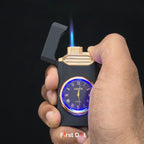 First Dot Aurum Jet Flame Lighter with Illuminated Watch Dial