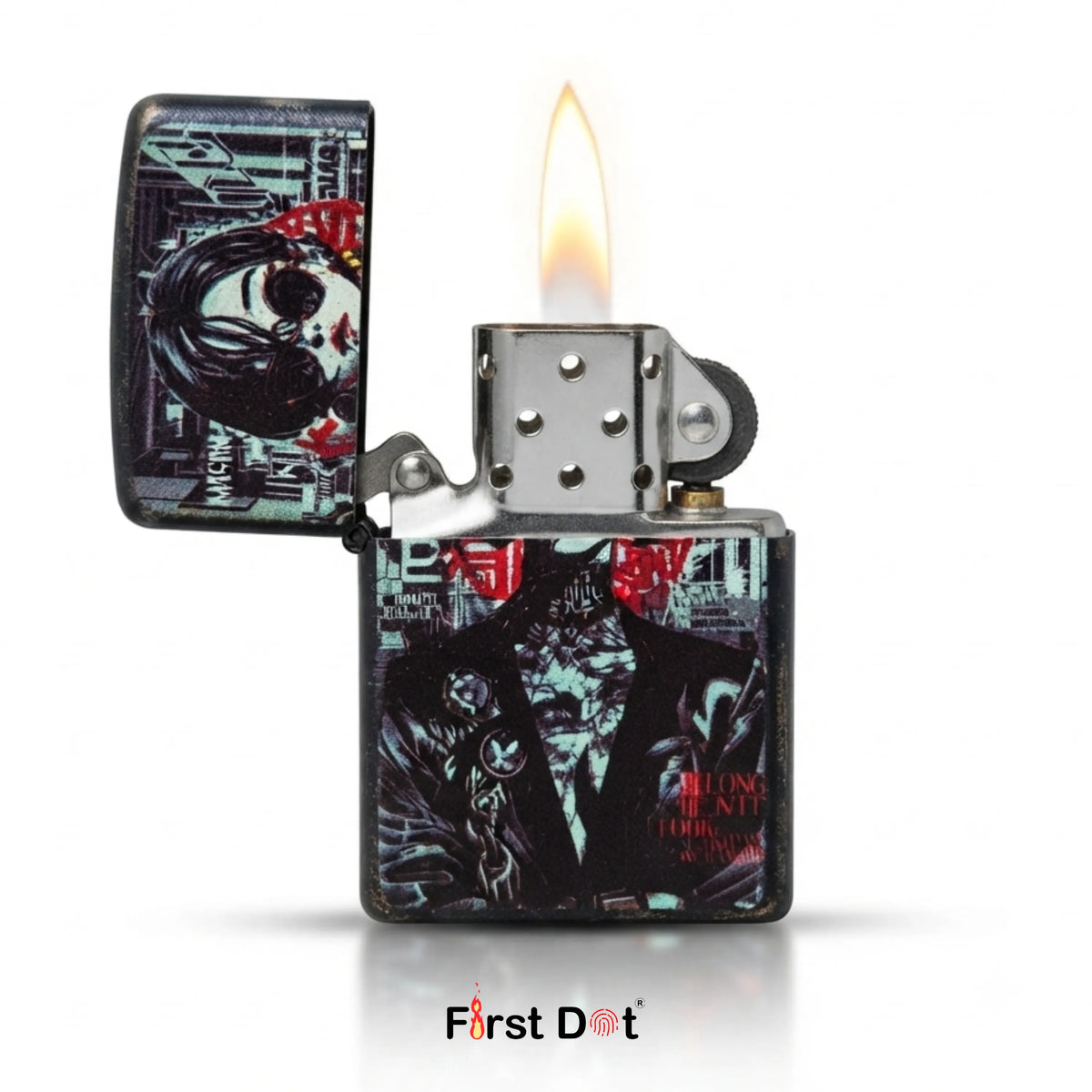 First Dot Badass Girl Classic Lighter Windproof Cigarette Lighter