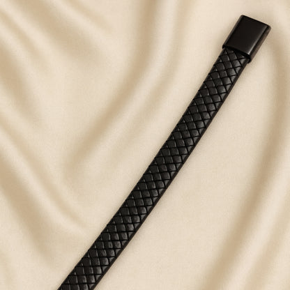 Black Braided Leather Bracelet