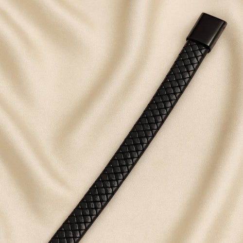 Black Braided Leather Bracelet