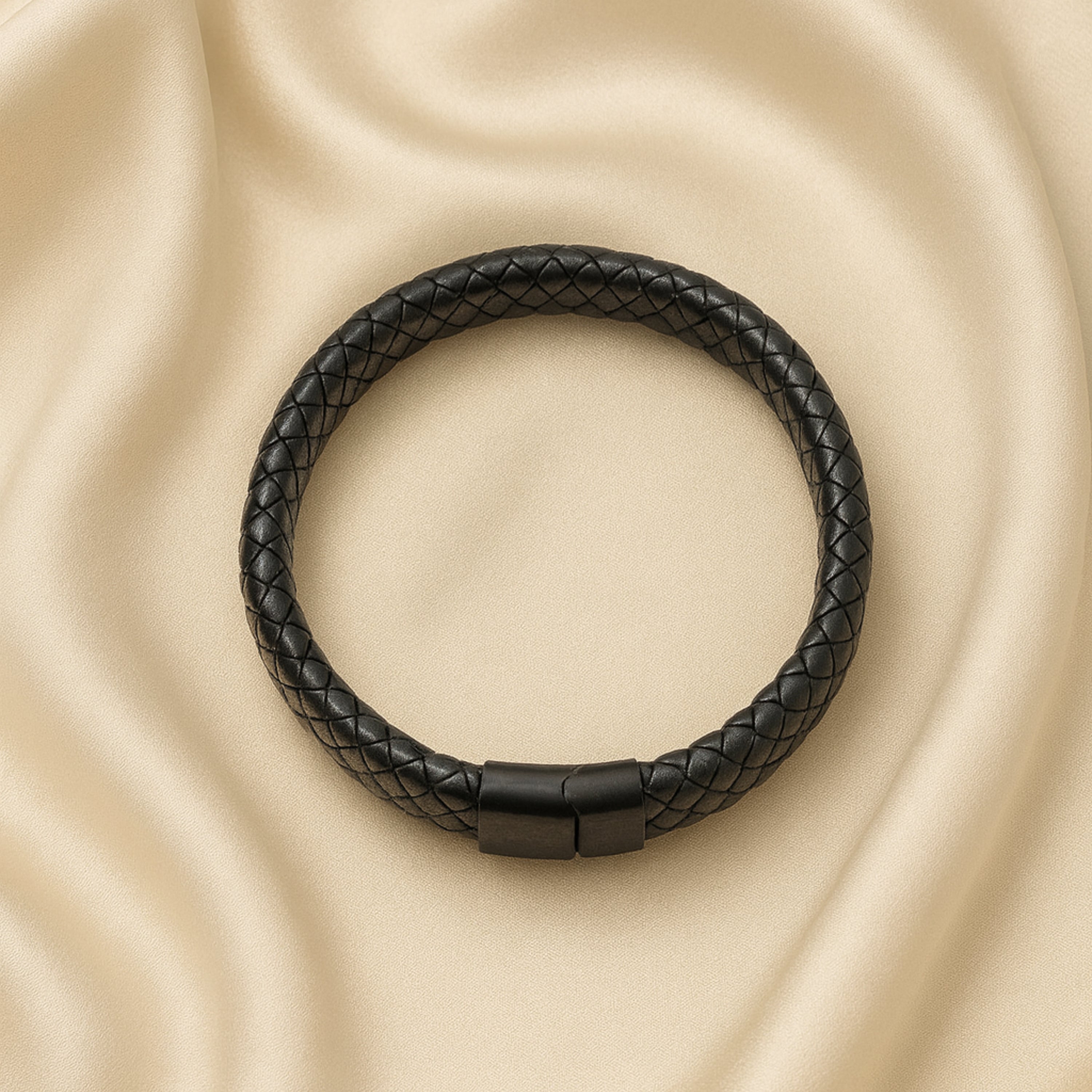 Black Braided Leather Bracelet