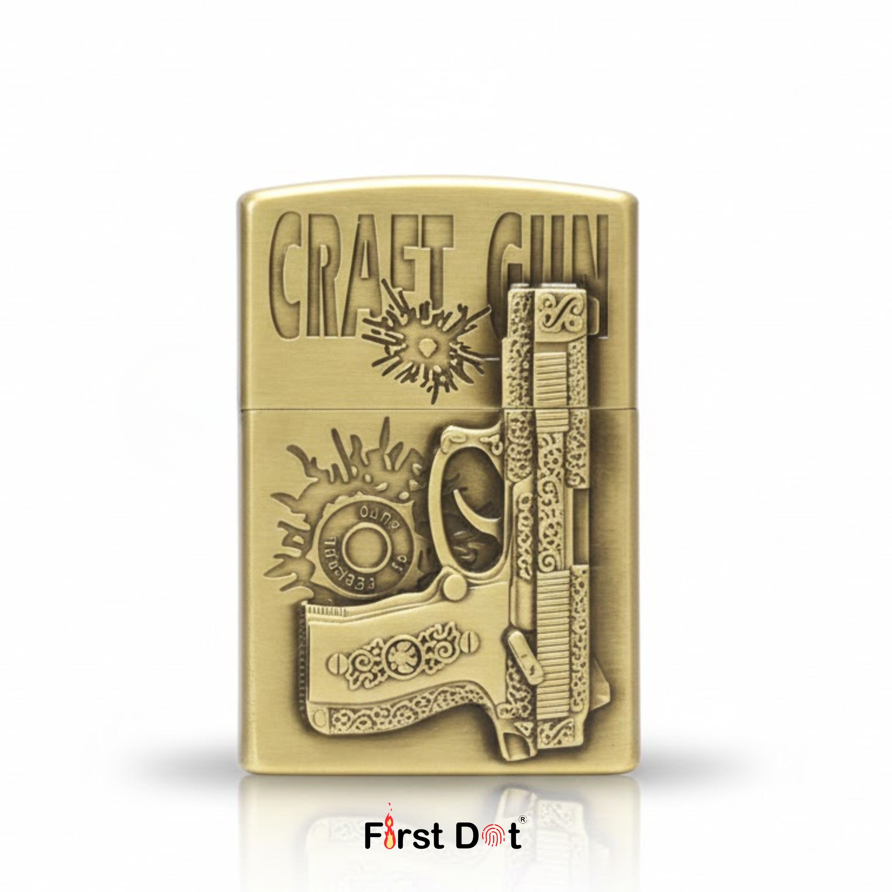 Craft Gun Engraved Metal Design, Wind-Resistant Flame