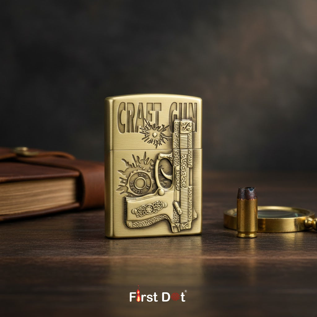 Craft Gun Engraved Metal Design, Wind-Resistant Flame