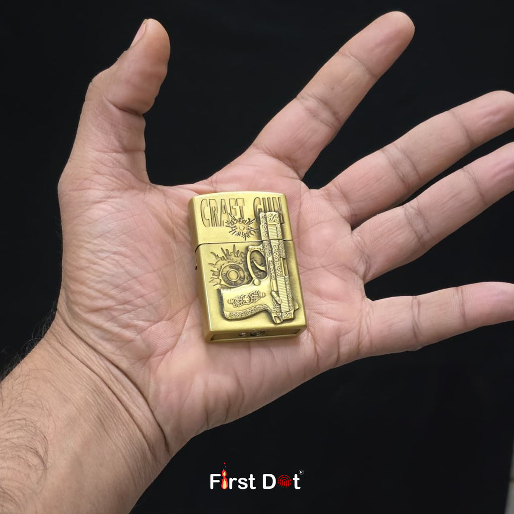 Craft Gun Engraved Metal Design, Wind-Resistant Flame