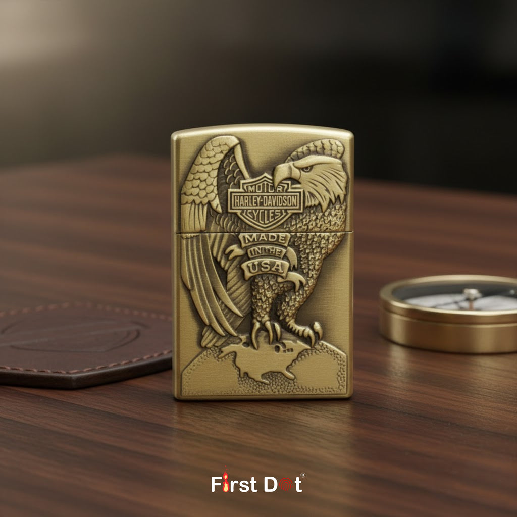 Eagle Engraved Gas Lighter | Wind-Resistant Metal Body