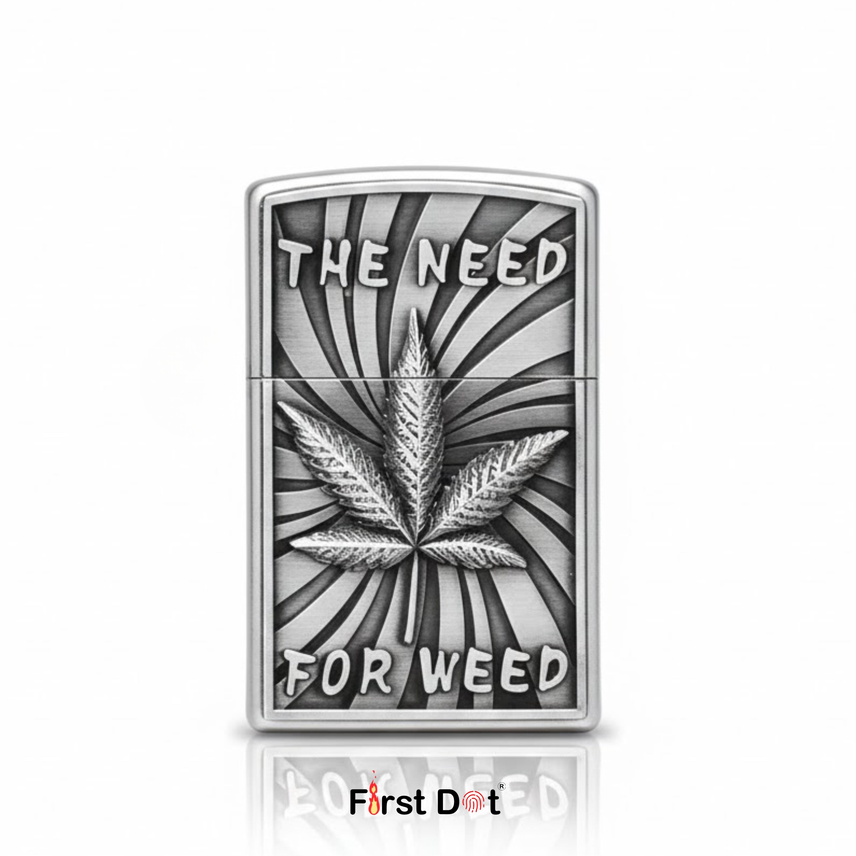 Leaf Engraved Gas Lighter | Wind-Resistant Metal Body