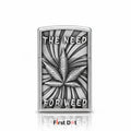 Leaf Engraved Gas Lighter | Wind-Resistant Metal Body