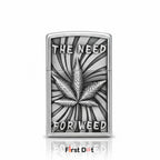 Leaf Engraved Gas Lighter | Wind-Resistant Metal Body
