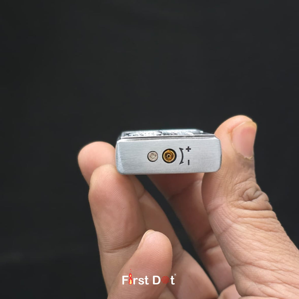Leaf Engraved Gas Lighter | Wind-Resistant Metal Body
